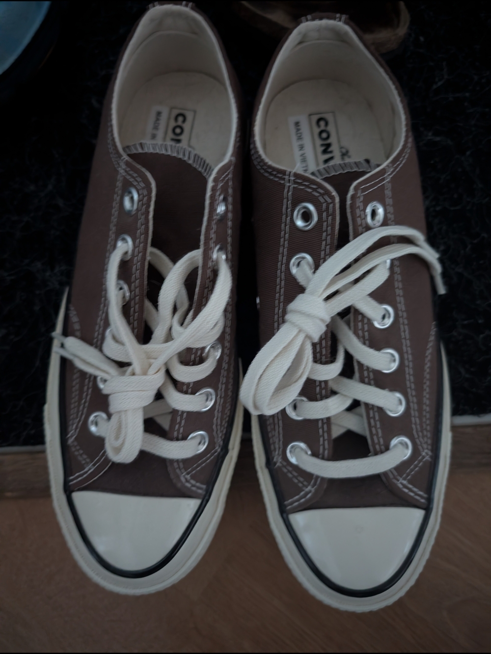 Converse Low Top Sneakers in Brown and Cream